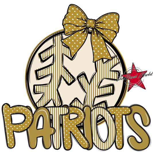 Patriots Baseball-Softball Spirit Design-Gold