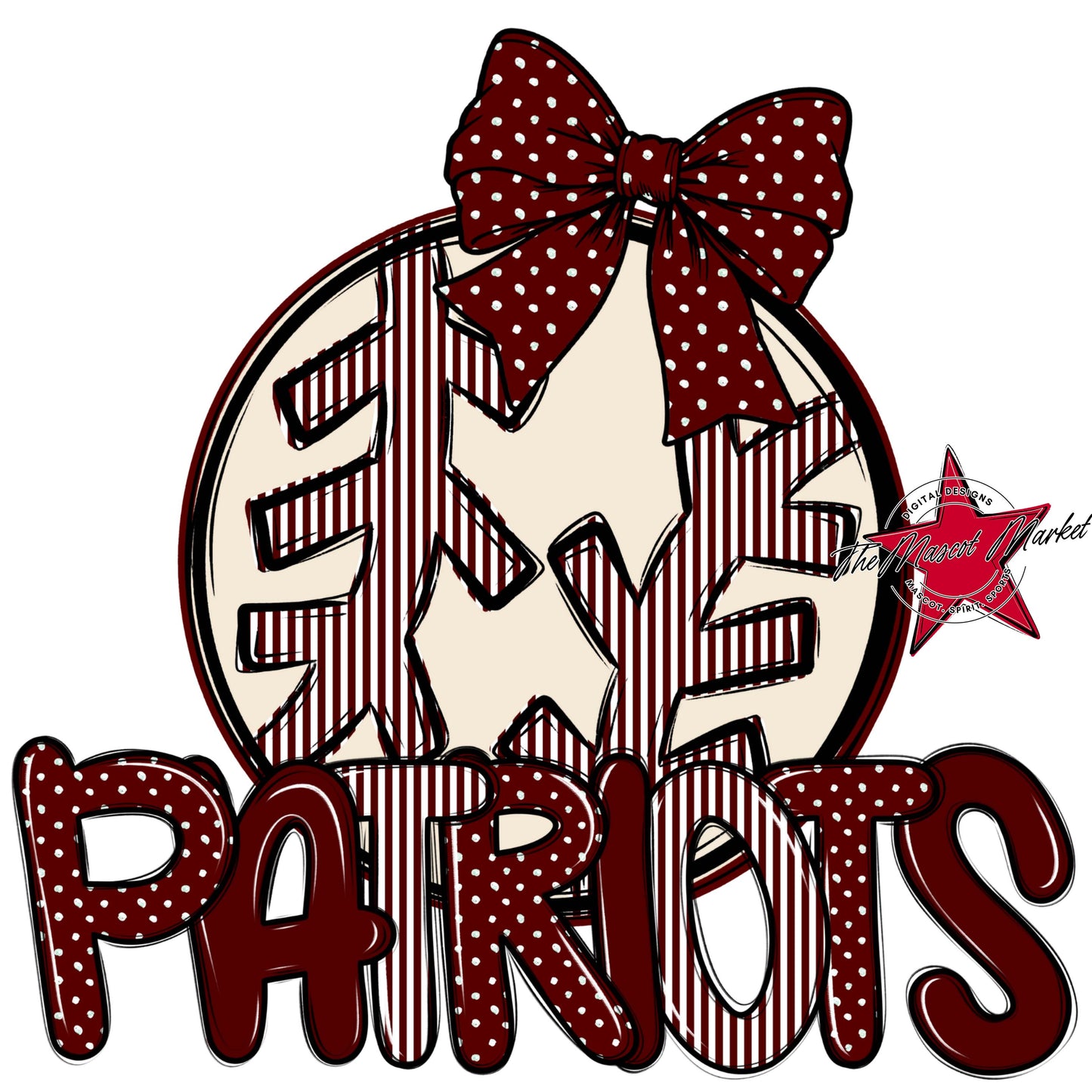 Patriots Baseball-Softball Spirit Design-Maroon