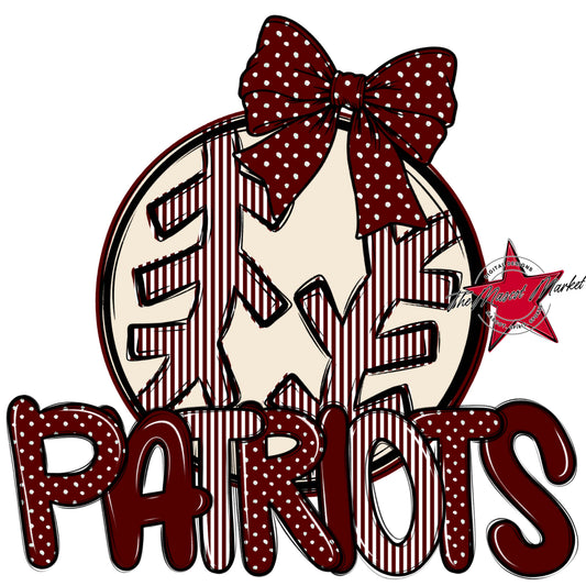 Patriots Baseball-Softball Spirit Design-Maroon