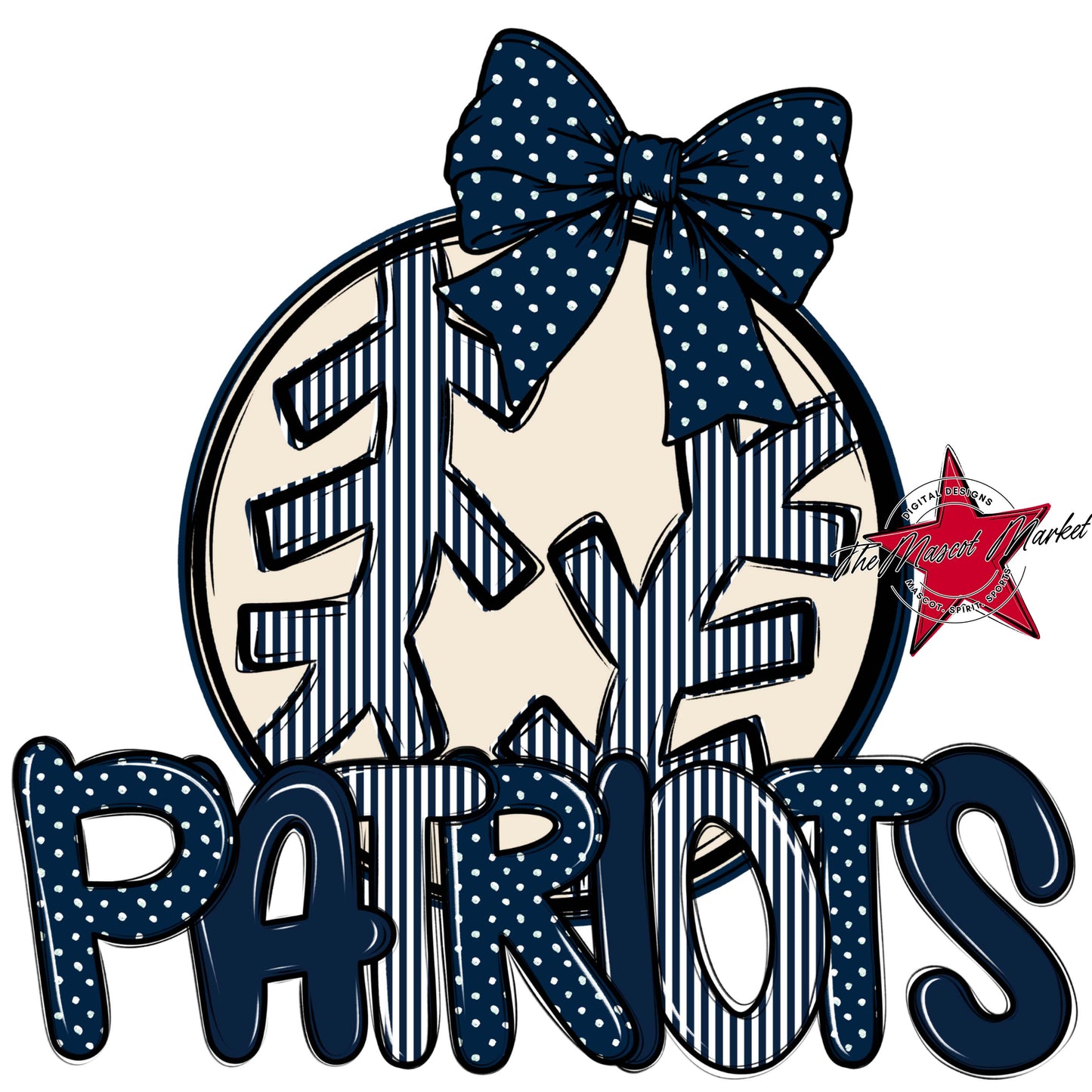 Patriots Baseball-Softball Spirit Design-Navy