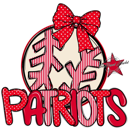 Patriots Baseball-Softball Spirit Design-Red