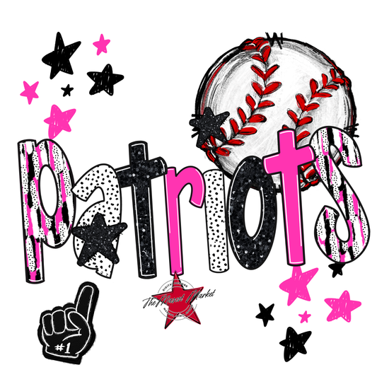 Patriots Baseball Scrape-Pink