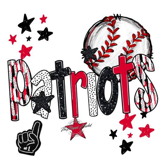 Patriots Baseball Scrape-Red