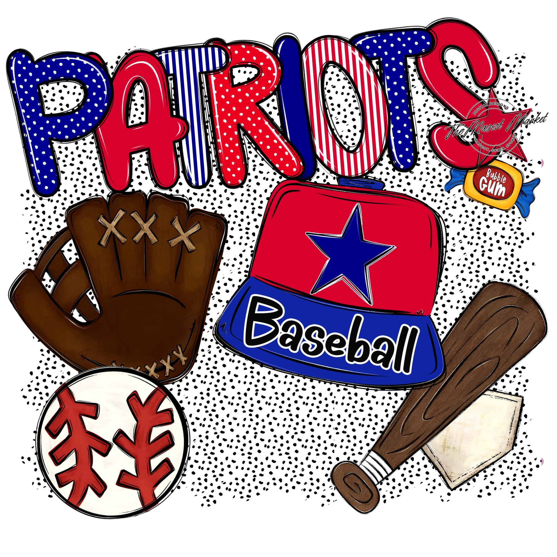 Patriots Baseball Spirit-Blue & Red