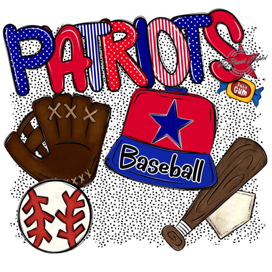Patriots Baseball Spirit-Blue & Red