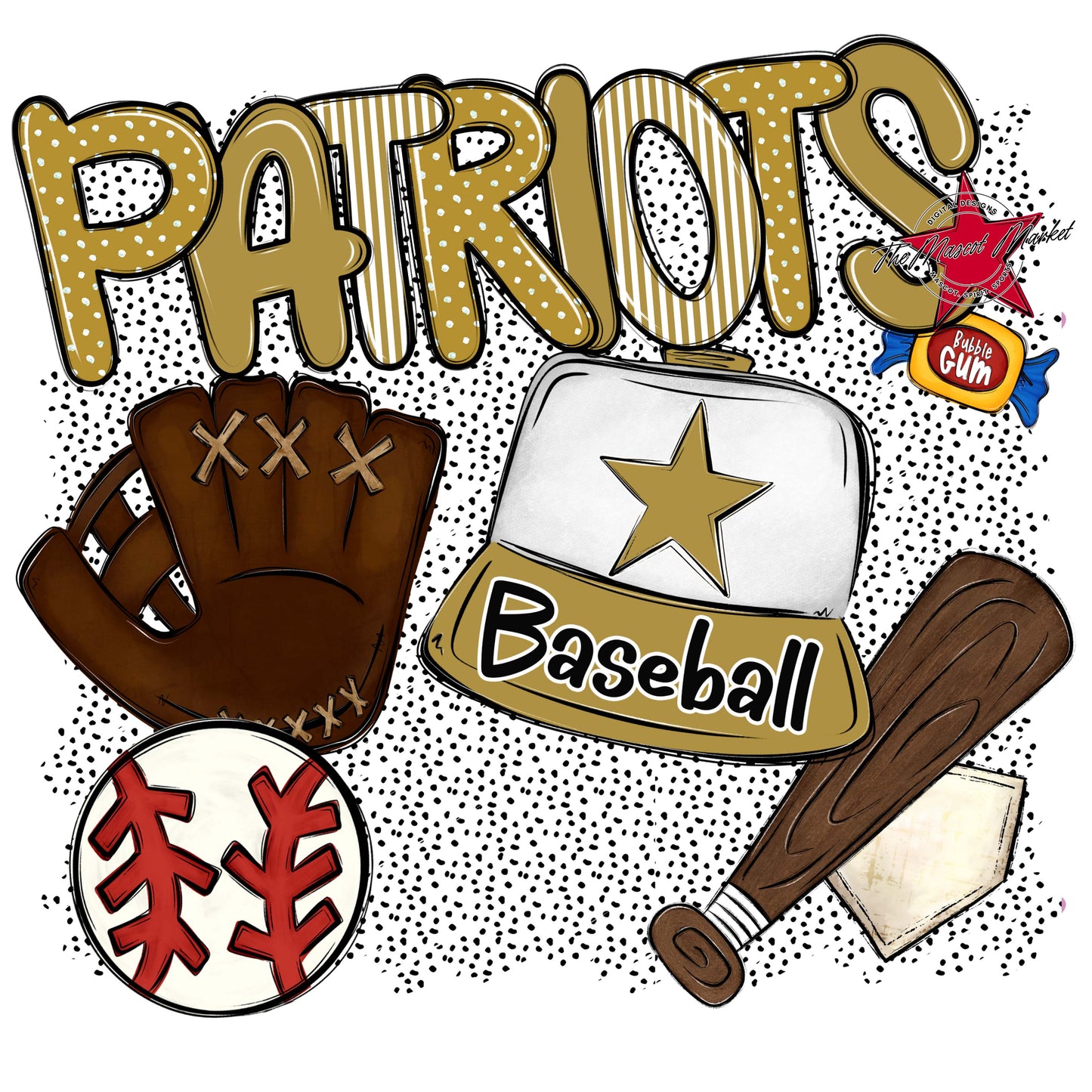 Patriots Baseball Spirit-Gold