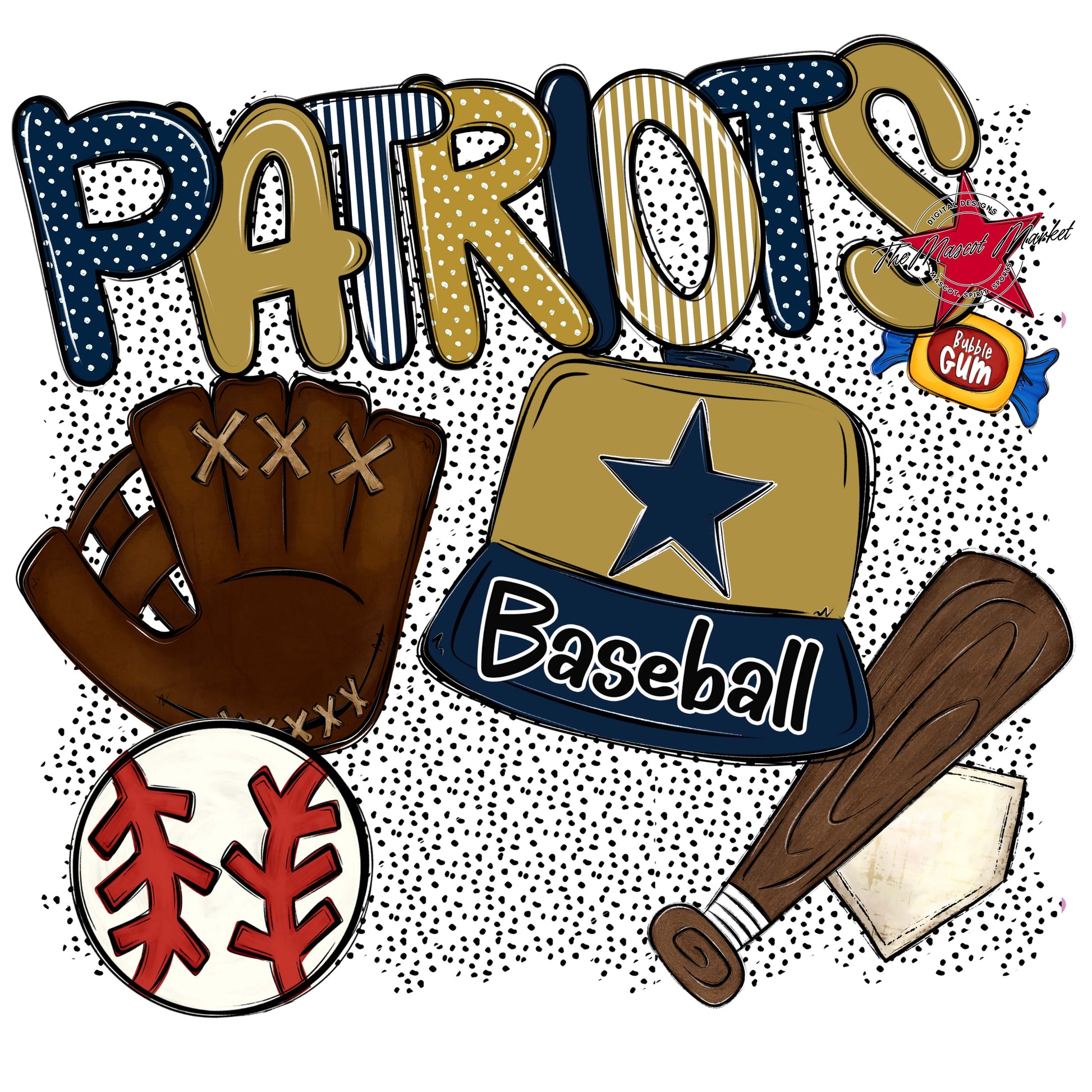 Patriots Baseball Spirit-Navy & Gold