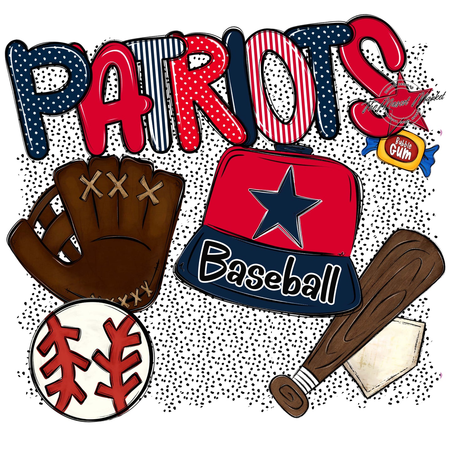 Patriots Baseball Spirit-Navy & Red