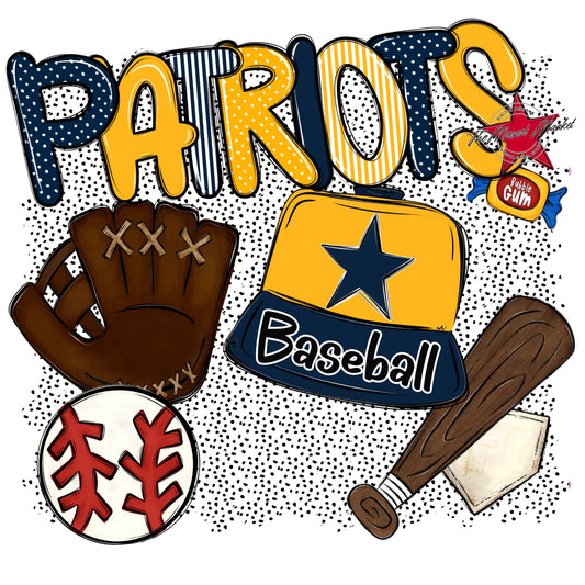 Patriots Baseball Spirit-Navy & Yellow