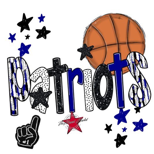 Patriots Basketball Scrape-Blue