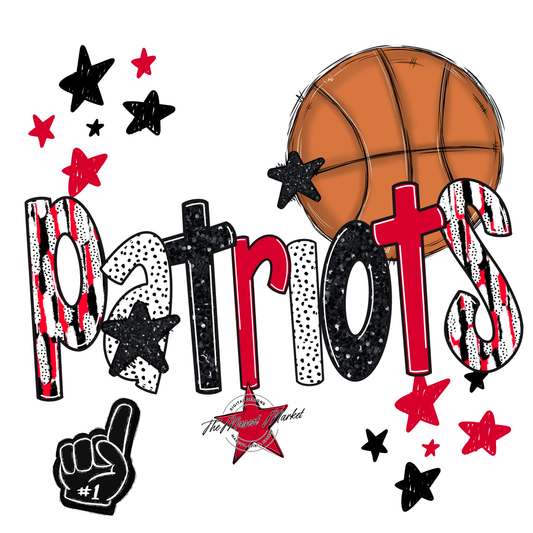 Patriots Basketball Scrape-Red