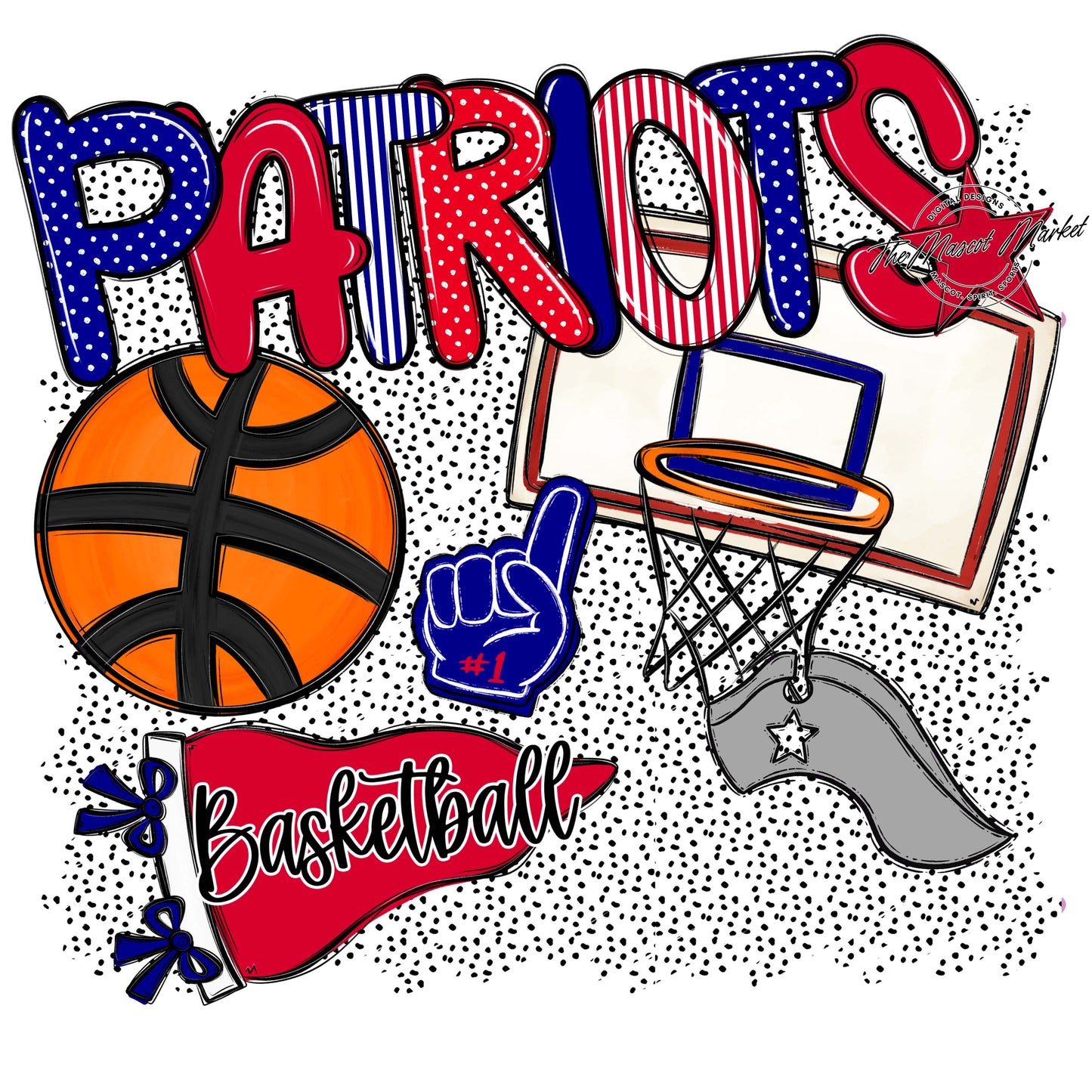 Patriots Basketball Spirit-Blue & Red