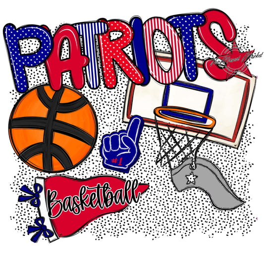 Patriots Basketball Spirit-Blue & Red