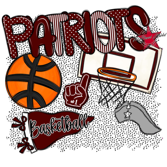 Patriots Basketball Spirit-Maroon