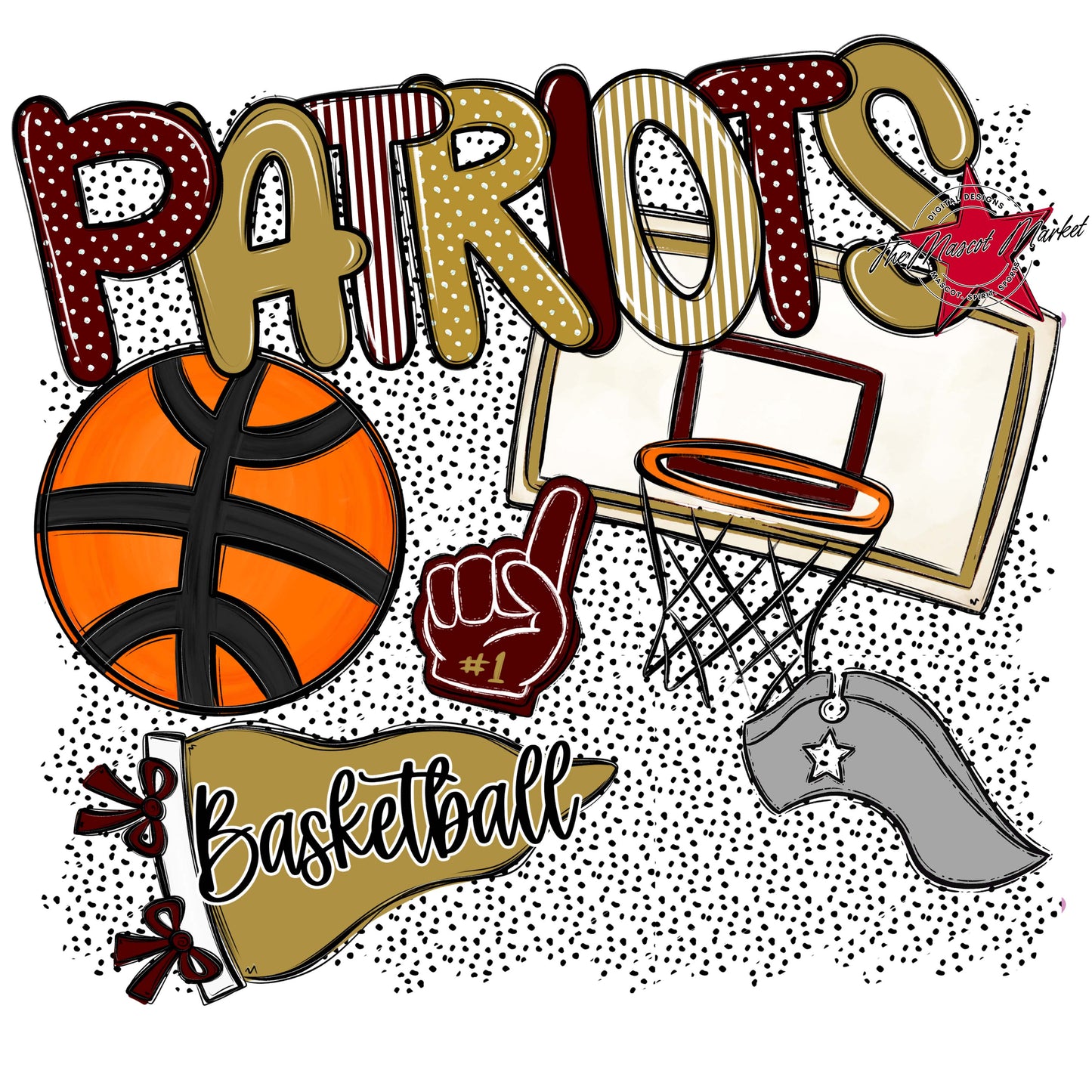 Patriots Basketball Spirit-Maroon & Gold