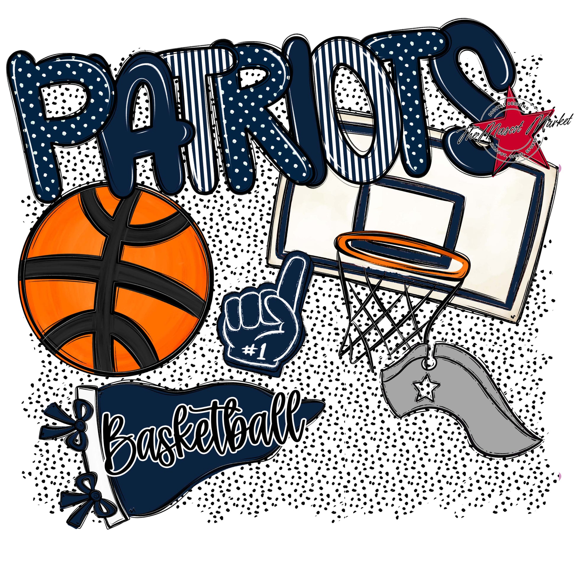Patriots Basketball Spirit-Navy