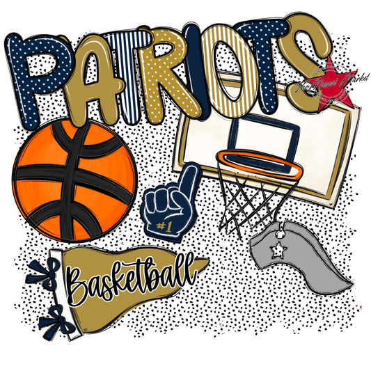 Patriots Basketball Spirit-Navy & Gold