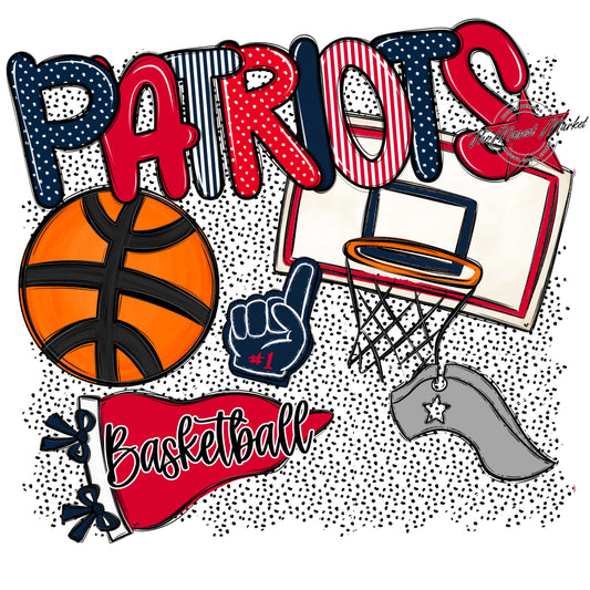 Patriots Basketball Spirit-Navy & Red