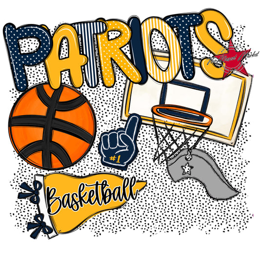 Patriots Basketball Spirit-Navy & Yellow