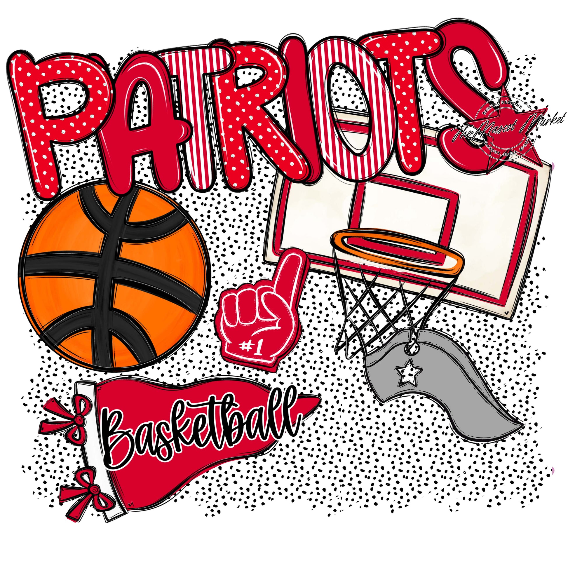 Patriots Basketball Spirit-Red