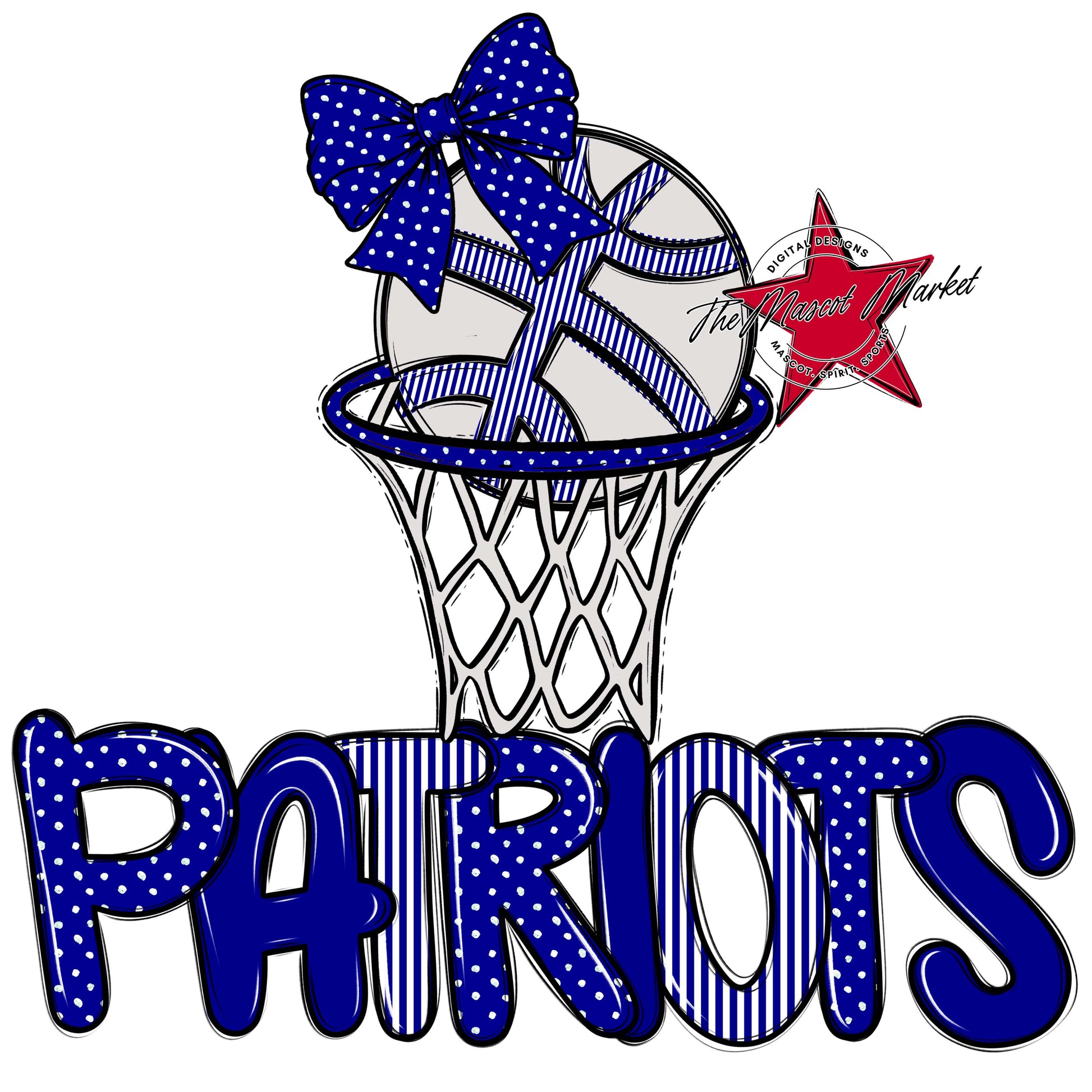 Patriots Basketball Spirit Design-Blue