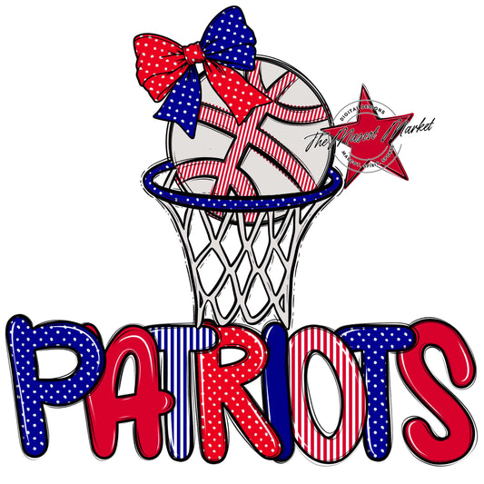Patriots Basketball Spirit Design-Blue & Red