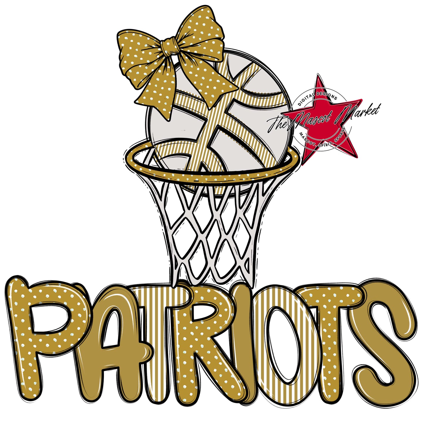 Patriots Basketball Spirit Design-Gold