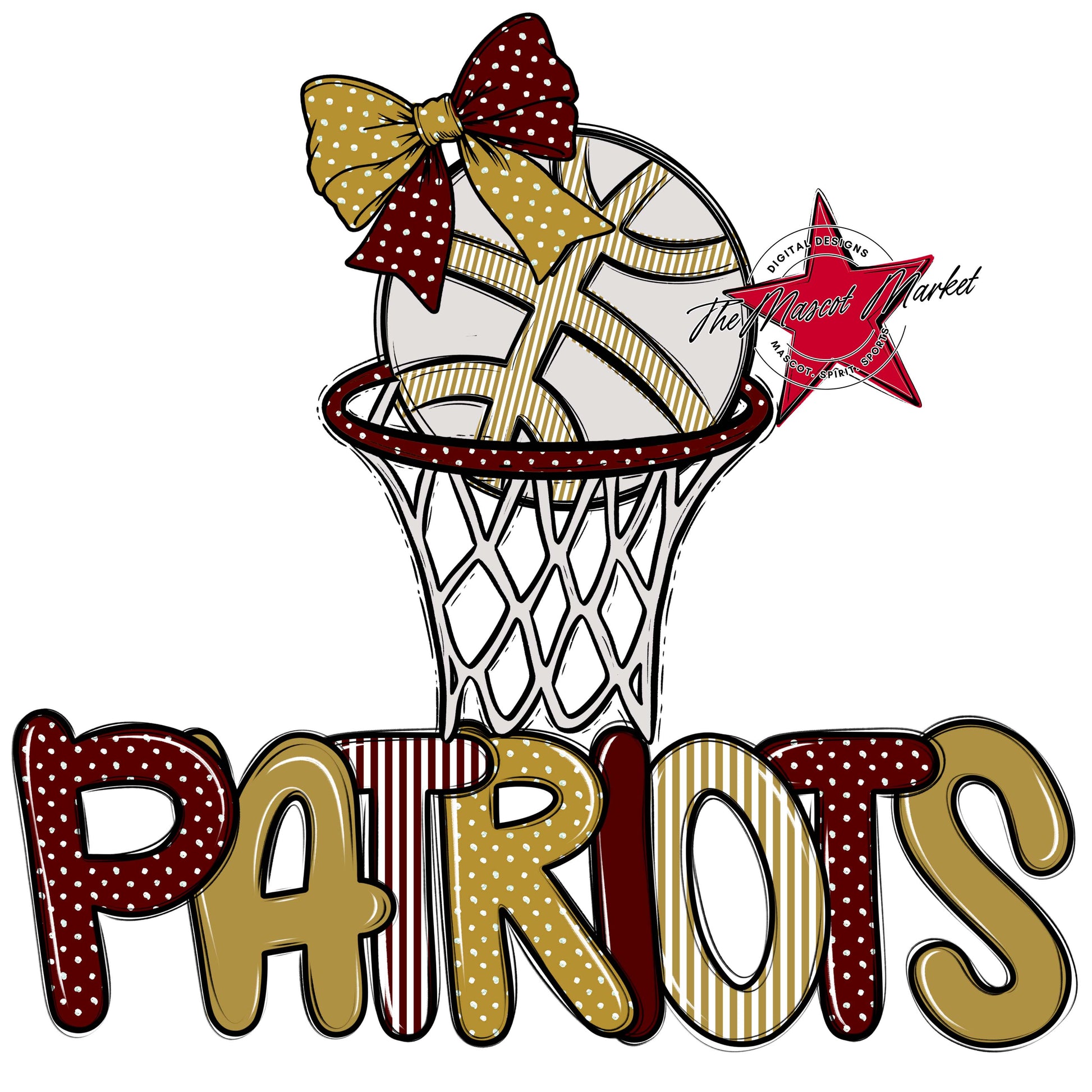 Patriots Basketball Spirit Design-Maroon & Gold