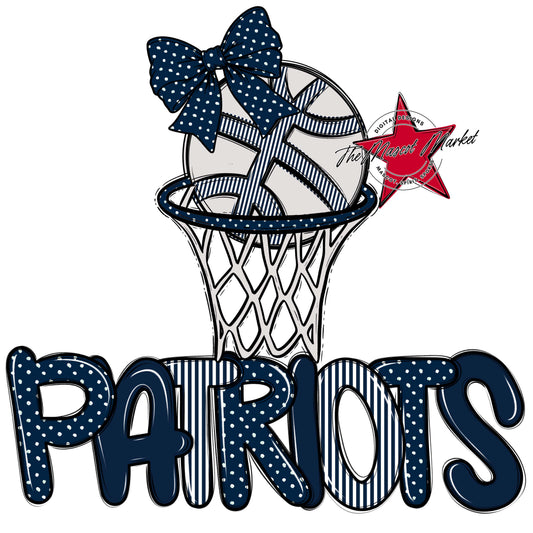 Patriots Basketball Spirit Design-Navy