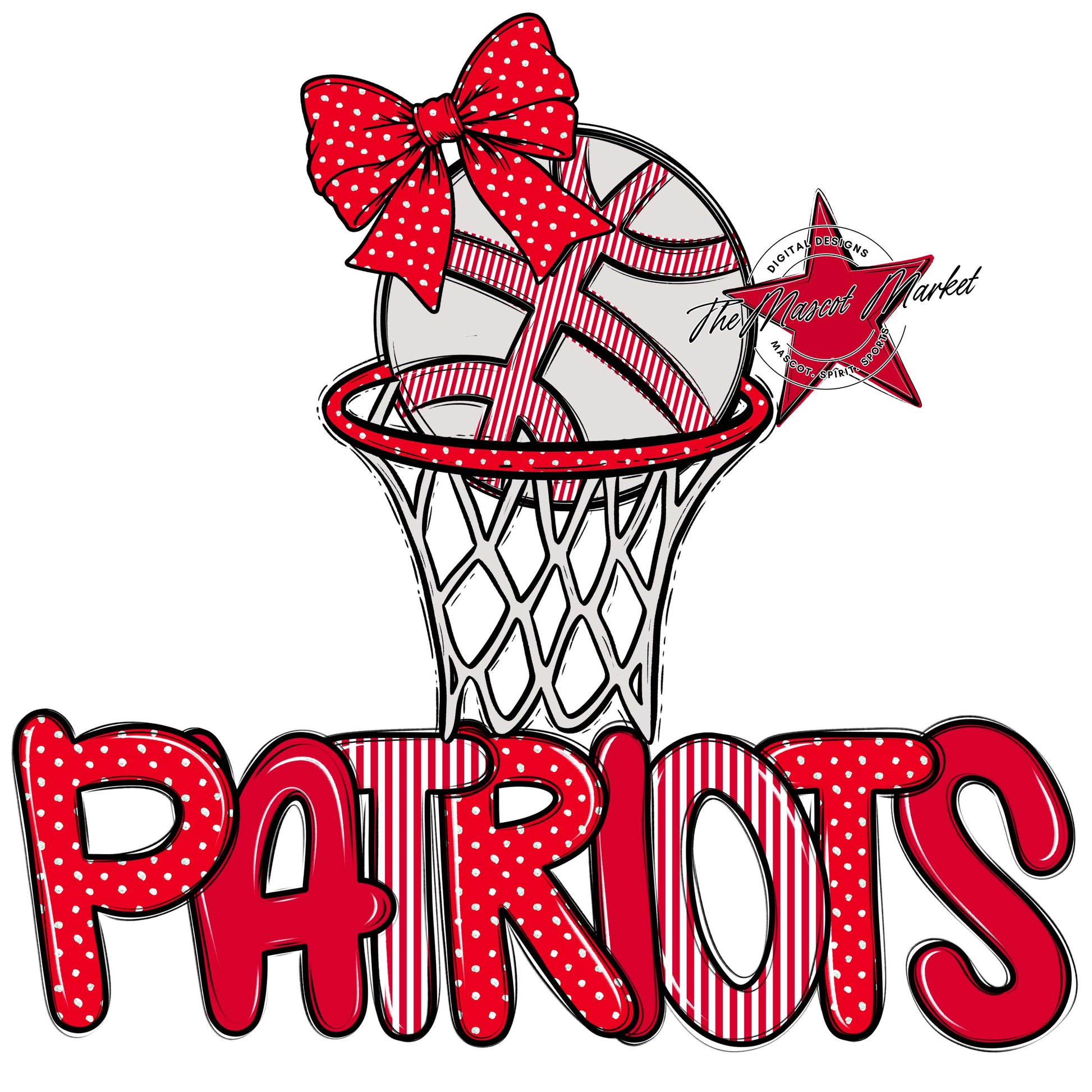Patriots Basketball Spirit Design-Red