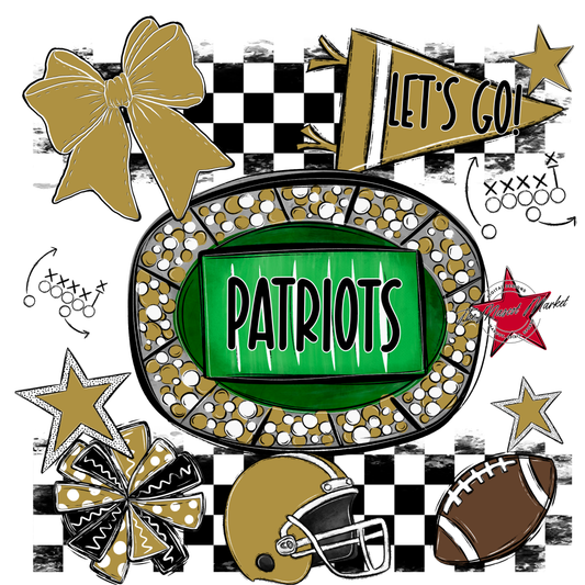 Patriots Checkers Spirit Design-Gold