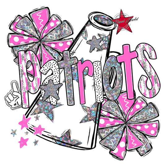 Patriots Cheer Megaphone Scrape-Baby Pink
