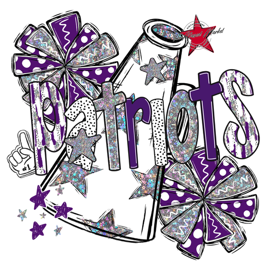 Patriots Cheer Megaphone Scrape-Purple