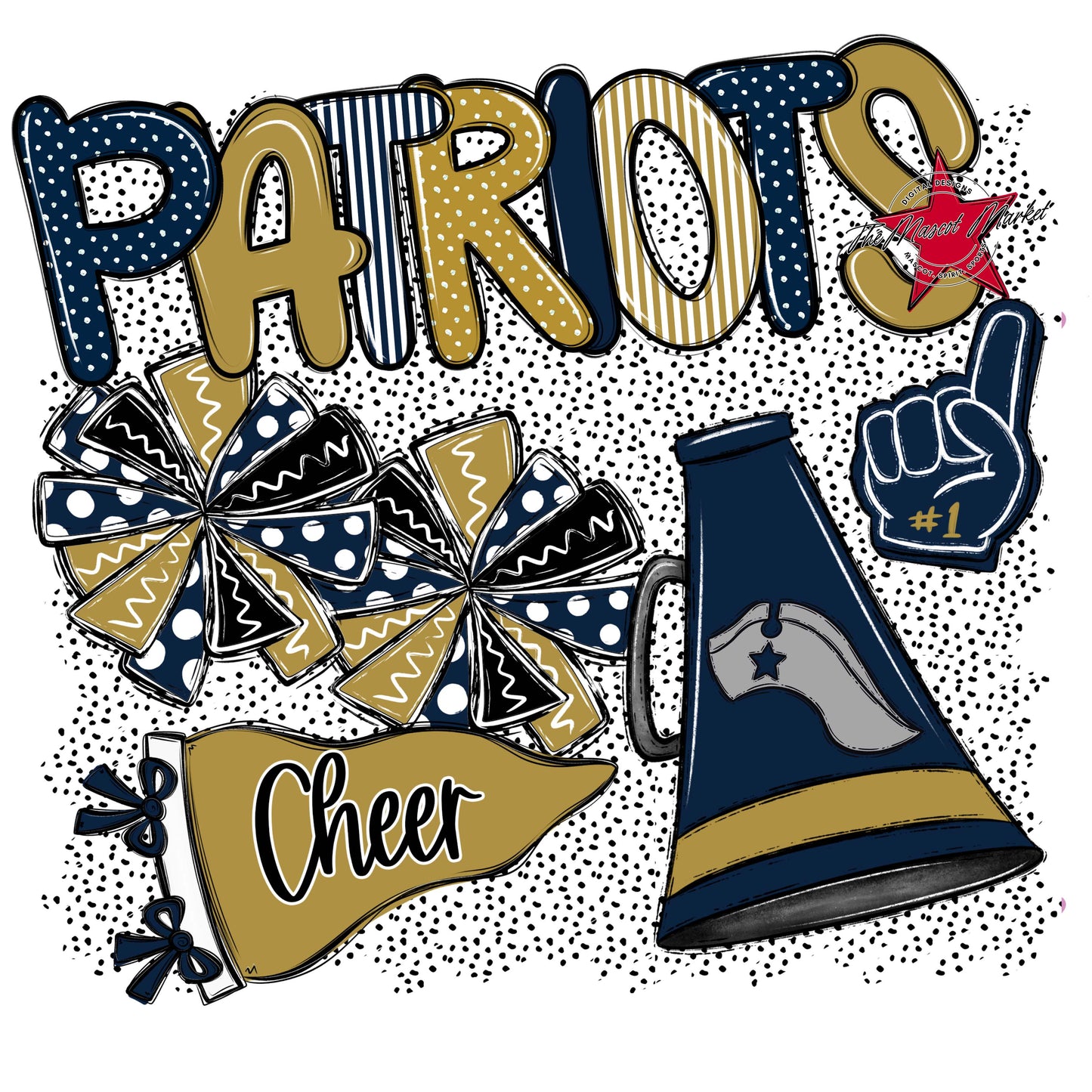 Patriots Cheer Spirit-Navy & Gold