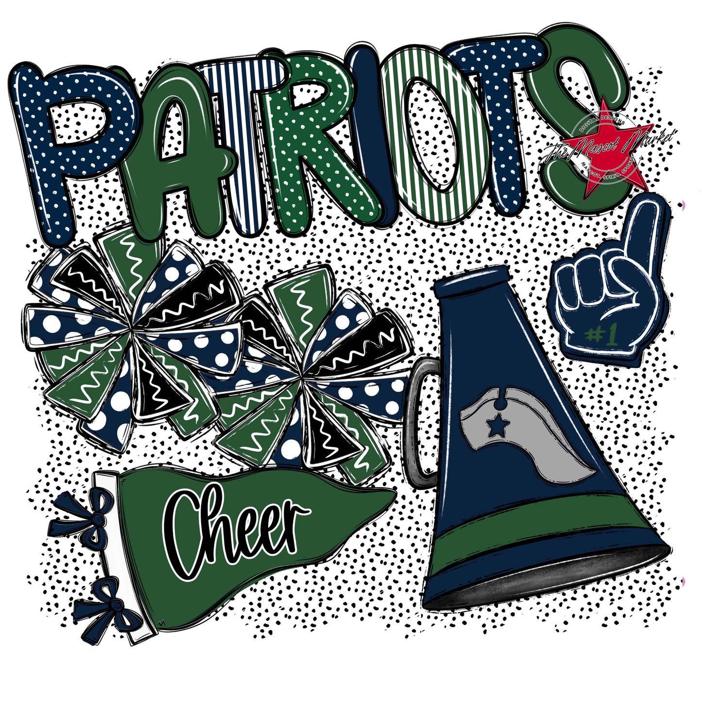 Patriots Cheer Spirit-Navy & Green