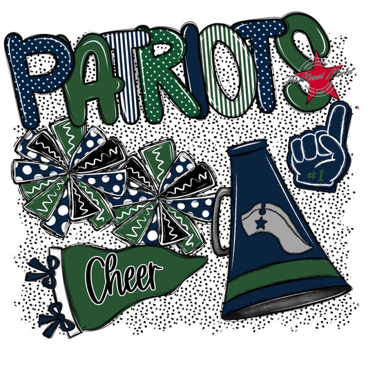 Patriots Cheer Spirit-Navy & Green