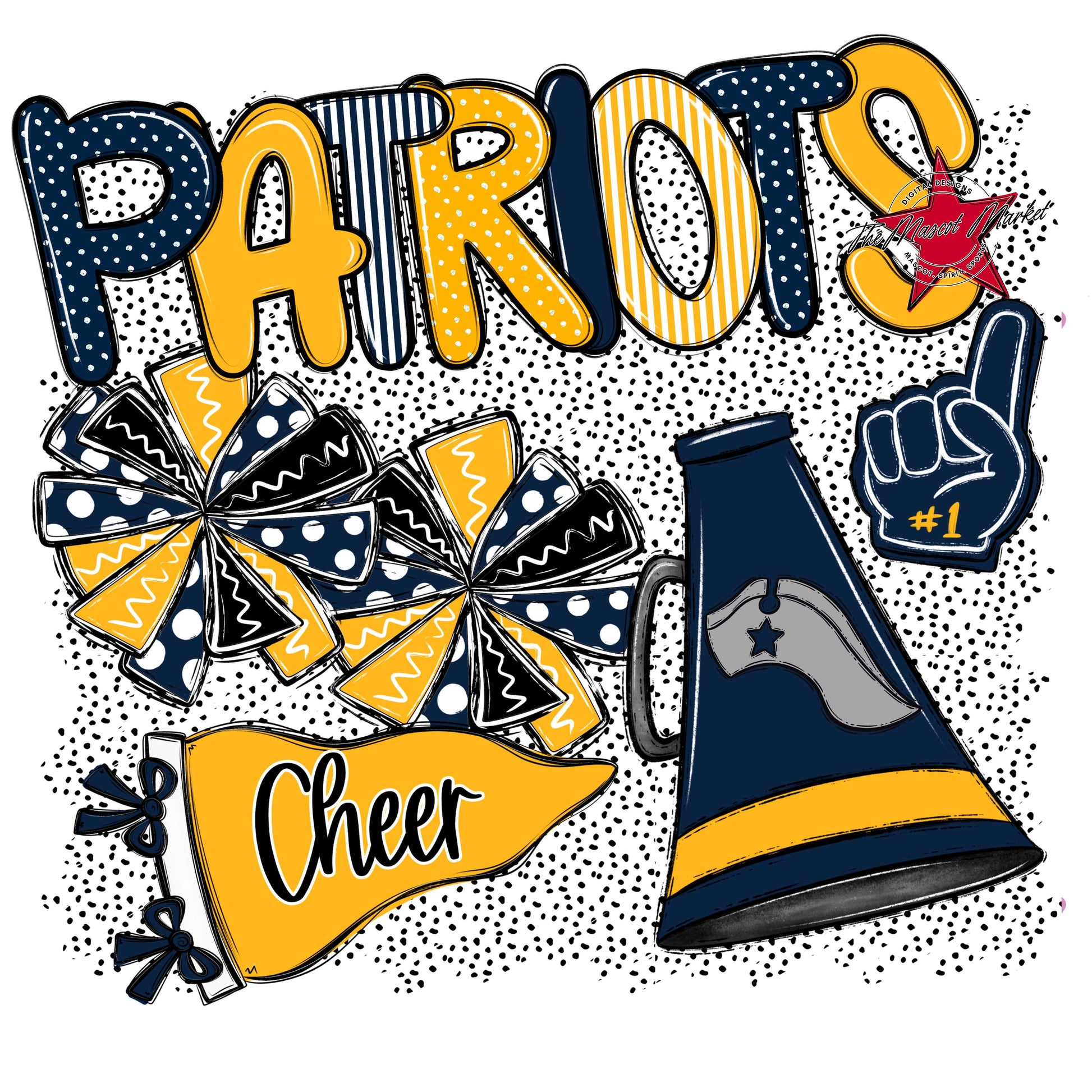 Patriots Cheer Spirit-Navy & Yellow