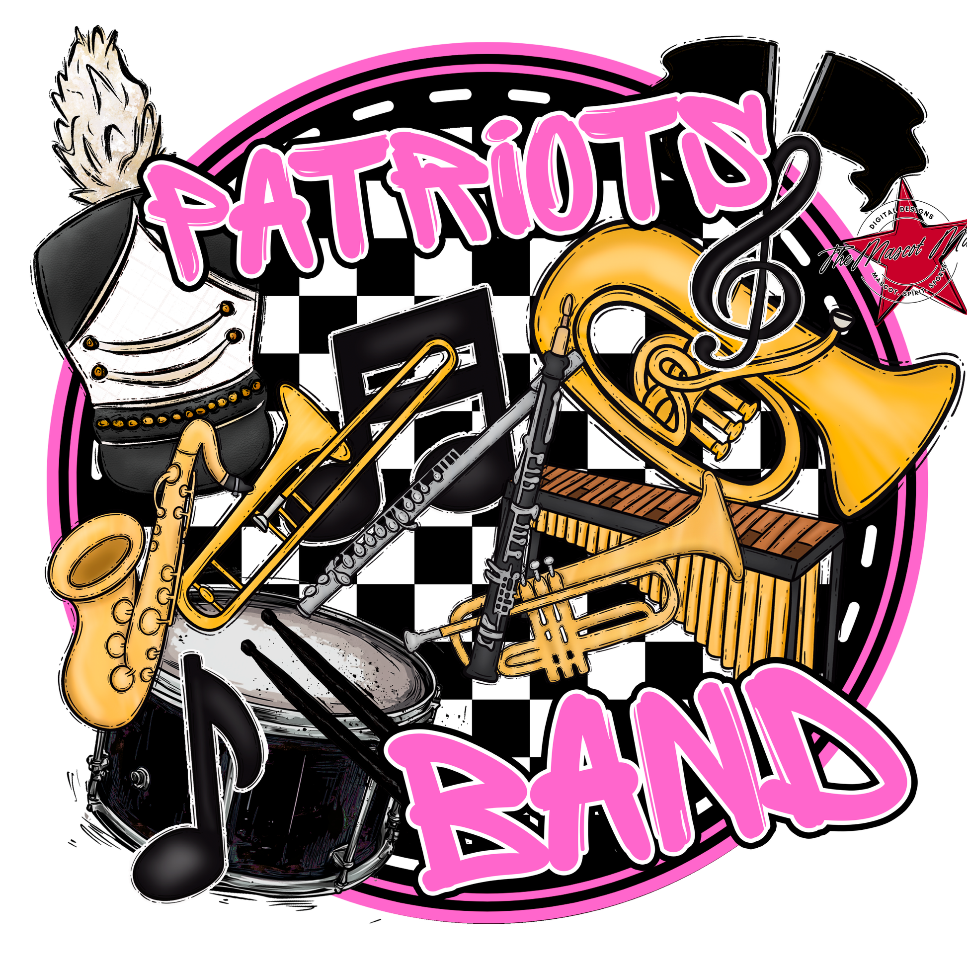 Patriots Circle Band Design-Baby Pink