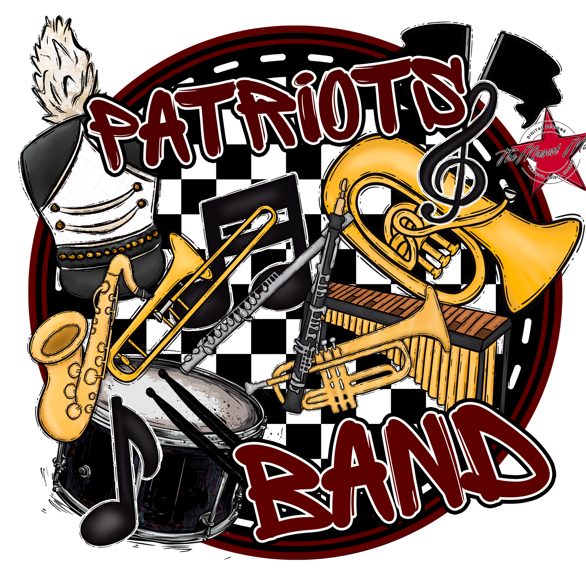 Patriots Circle Band Design-Maroon