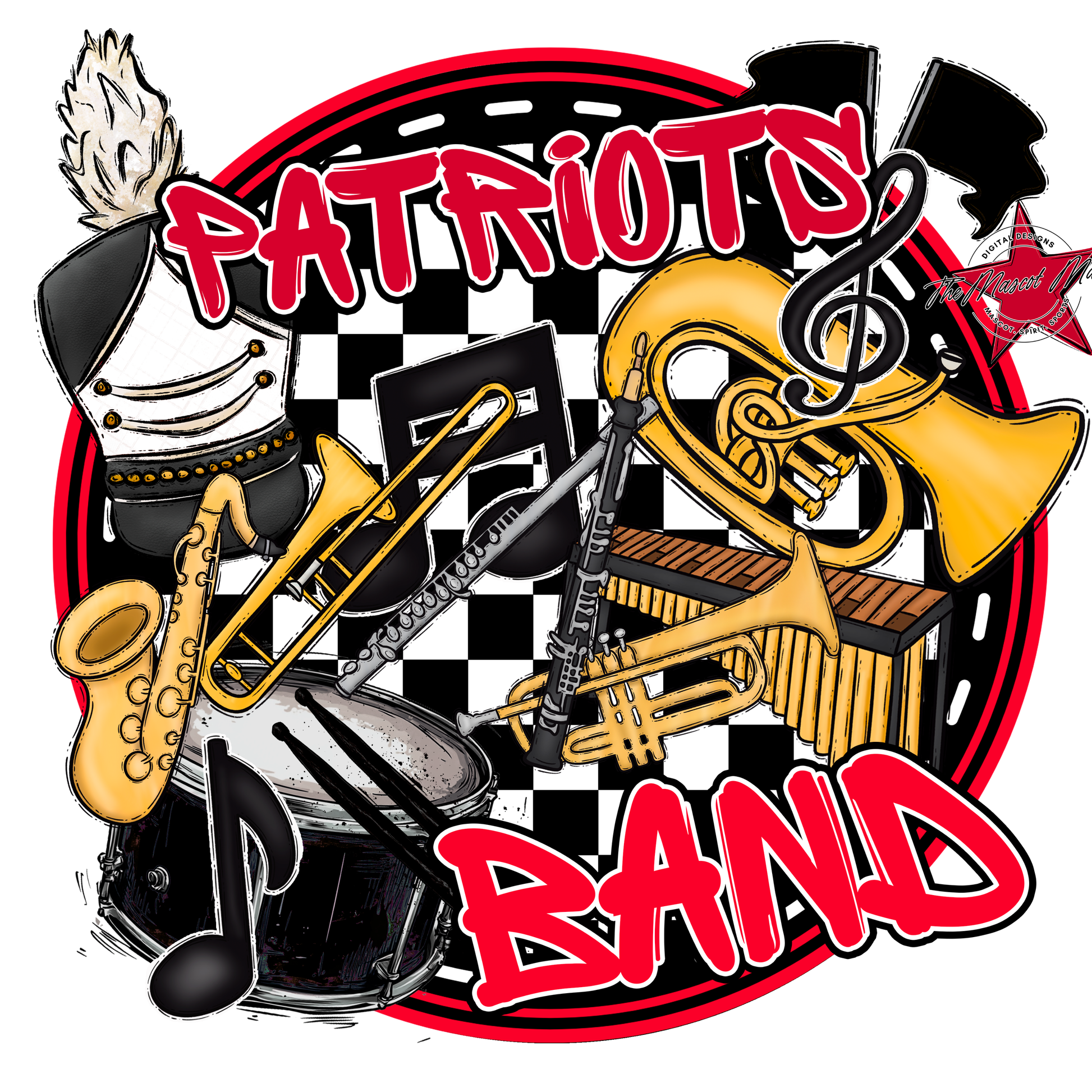 Patriots Circle Band Design-Red