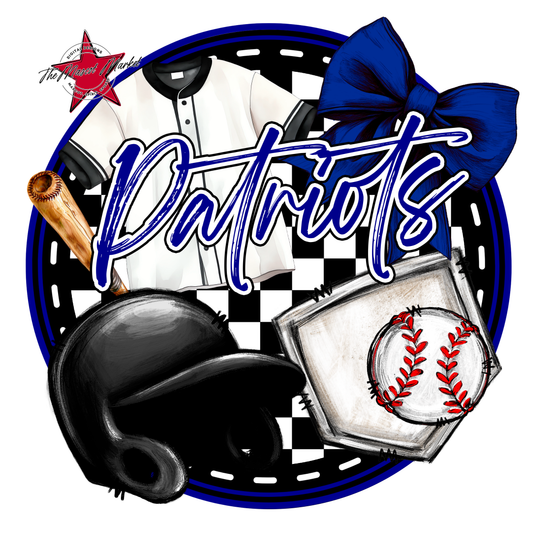 Patriots Circle Baseball Design-Blue