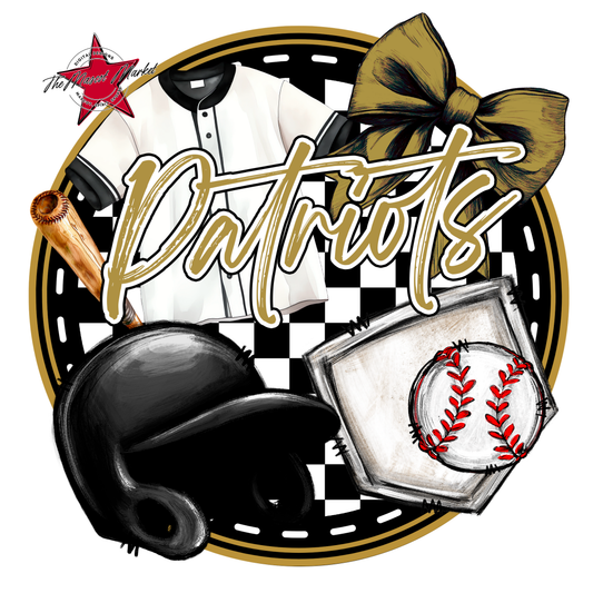 Patriots Circle Baseball Design-Gold