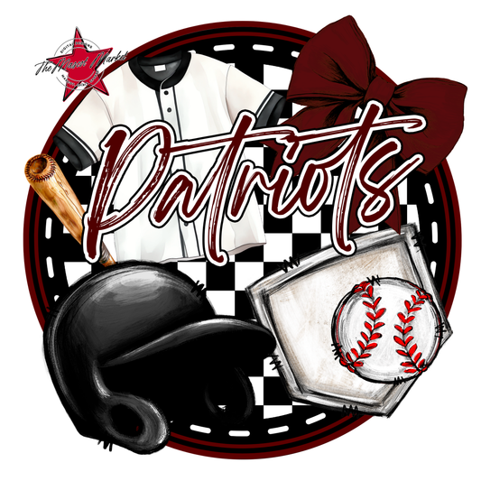 Patriots Circle Baseball Design-Maroon
