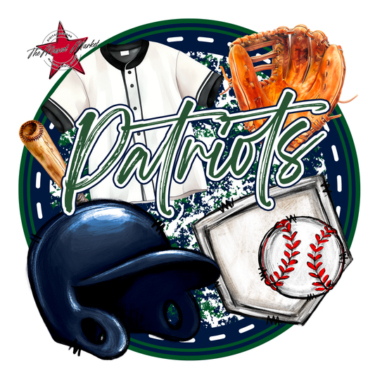 Patriots Circle Baseball Design-Navy-Green