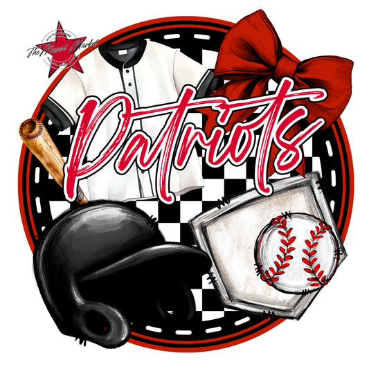 Patriots Circle Baseball Design-Red