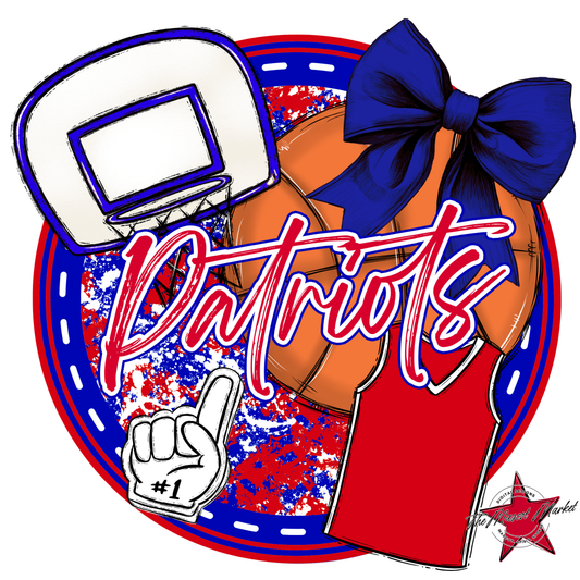 Patriots Circle Basketball Design-Blue-Red