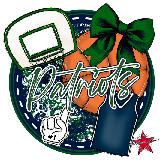 Patriots Circle Basketball Design-Navy-Green