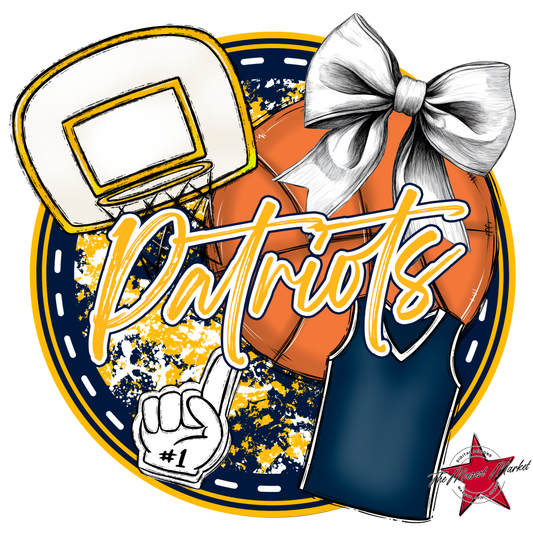 Patriots Circle Basketball Design-Navy-Yellow
