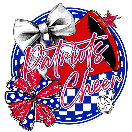 Patriots Circle Cheer Design-Blue-Red