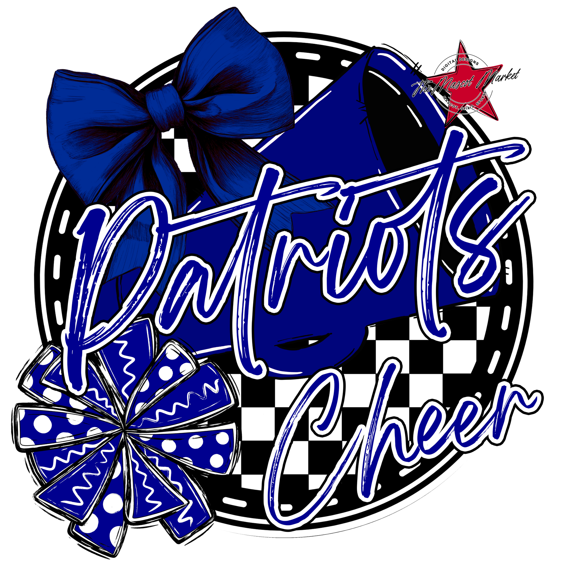 Patriots Circle Cheer Design-Blue